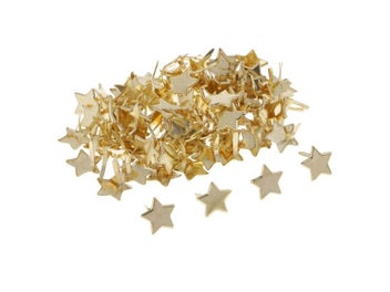 Listing 6 of 9 for 100x Gold Star Head Split Pin Metal Brads Paper Fasteners For Scrapbooking