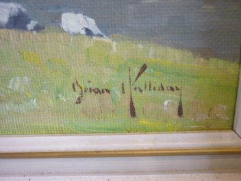 Listing 2 of 11 for BRIAN HALLIDAY . "THE APPLE TREE". OIL ON BOARD