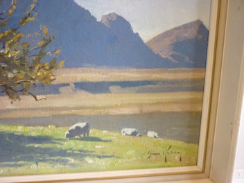 Listing 4 of 11 for BRIAN HALLIDAY . "THE APPLE TREE". OIL ON BOARD