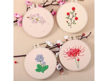 Listing 5 of 10 for Beginner DIY Stamped Embroidery Starter Kit Colorful Flowers Plants Pattern