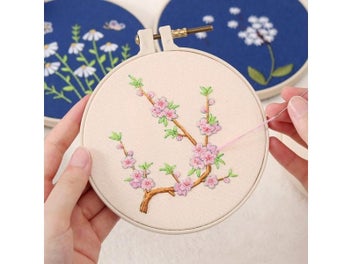 Listing 6 of 10 for Beginner DIY Stamped Embroidery Starter Kit Colorful Flowers Plants Pattern