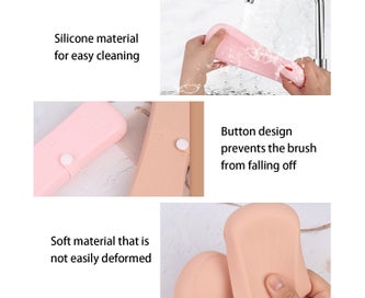 Listing 4 of 5 for Travel Makeup Brush Holder, Button Type Makeup Brush Organizer Case, Silicone