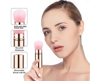 Listing 3 of 5 for Retractable Makeup Brush, Travel Blush Brush with Cover