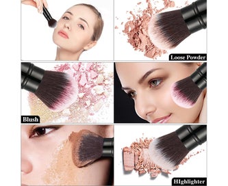 Listing 5 of 5 for Portable Retractable Handle Makeup Blush Brush Kabuki Brush Soft Face Mineral