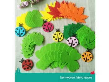 Listing 3 of 9 for T-N Leaves Handmade Felt Pad Non Woven Green Tree Patch Kindergarten School