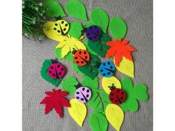 Listing 4 of 9 for T-N Leaves Handmade Felt Pad Non Woven Green Tree Patch Kindergarten School