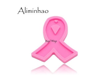 Listing 4 of 8 for DY0107 Shiny Cancer Bow Keychains Mold Clay DIY Jewelry Making Glitter Epoxy