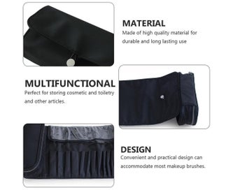 Listing 4 of 5 for Portable Makeup Brush Holder For Travel Can Hold 15+ Brushes Cosmetic Bag Mak