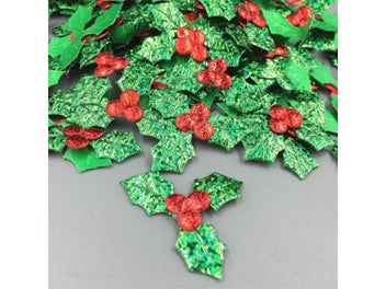Listing 3 of 5 for DIY 200pcs Holly Berries And Leaves Appliques For Christmas Decoration 36mm