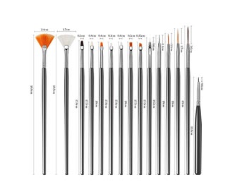 Listing 5 of 5 for Nail Art Brush Set, 15 Pcs Nail Brushes, 5 Pcs Dotted Pen, 10 Rolls Strip Tap