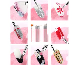 Listing 4 of 5 for Nail Art Brush Manicure Tool Set Resin Palette Nail Art Mix Color,Dot Brush T