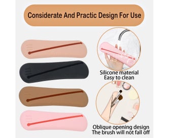 Listing 4 of 5 for Makeup Brush Holder, Travel Makeup Brush Organizer, Silicone Cosmetic Make up