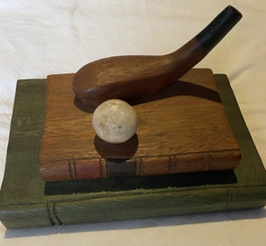 Listing 3 of 14 for Vintage Handcarved Wooden Decorative Golf Themed Wood Carving.