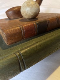 Listing 12 of 14 for Vintage Handcarved Wooden Decorative Golf Themed Wood Carving.