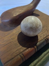 Listing 13 of 14 for Vintage Handcarved Wooden Decorative Golf Themed Wood Carving.