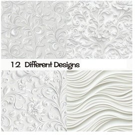 Listing 2 of 4 for - 6x6 - Paper/Card Stock - White Silvery Filigree #2 - 12pc 135gsm