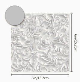 Listing 4 of 4 for - 6x6 - Paper/Card Stock - White Silvery Filigree #2 - 12pc 135gsm