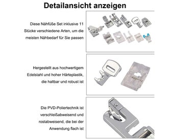 Listing 5 of 6 for 11 Piece Multifunction Presser Foot Presser Feet Accessory Set compatible wit