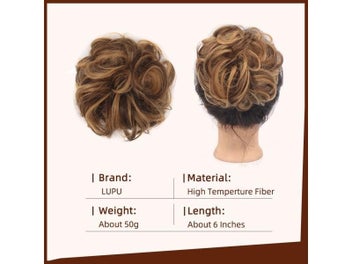 Listing 3 of 8 for LUPU Synthetic Chignon Messy Bun Claw Clip In Hair Piece Wavy Curly Hair Bun