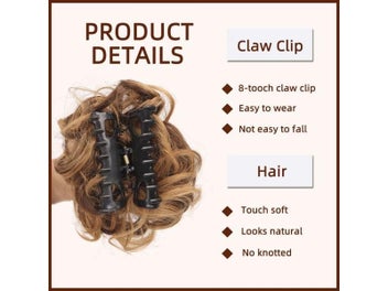 Listing 4 of 8 for LUPU Synthetic Chignon Messy Bun Claw Clip In Hair Piece Wavy Curly Hair Bun