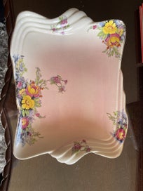 Listing 1 of 5 for Shabby chic floral with pink background Royal Winton dish