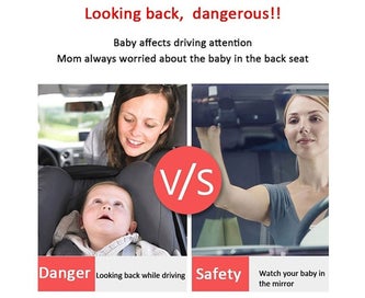 Listing 6 of 9 for Cute Cartoon Animal Car Headrest Mount Baby Safety Observation Rearview Mirro