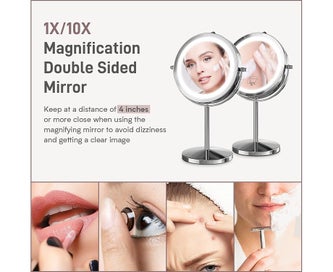 Listing 2 of 6 for Makeup Mirror - Lighted Makeup Mirror, 10X Magnifying Double Sided Led Vanity