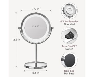 Listing 3 of 6 for Makeup Mirror - Lighted Makeup Mirror, 10X Magnifying Double Sided Led Vanity