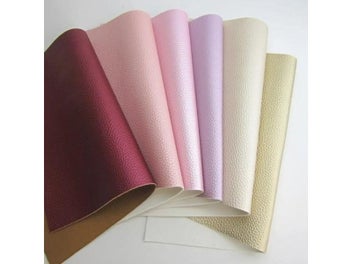 Listing 4 of 6 for Lychee Litchi Textured Faux Synthetic PU Leather Fabric For Bows Handbags