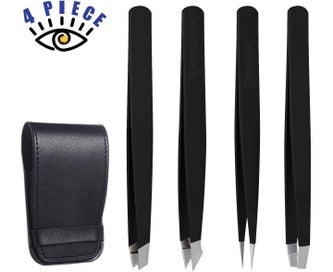 Listing 1 of 5 for Eyebrow Tweezer Set with Travel Case,4-Piece Daily Beauty Tools for Hair Remo