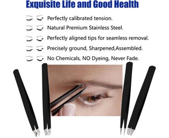 Listing 3 of 5 for Eyebrow Tweezer Set with Travel Case,4-Piece Daily Beauty Tools for Hair Remo