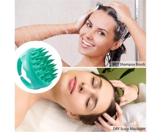 Listing 2 of 5 for Shampoo Massage ShowerComb Massager Scalp Brush Remove Dandruff Green