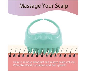 Listing 3 of 5 for Shampoo Massage ShowerComb Massager Scalp Brush Remove Dandruff Green