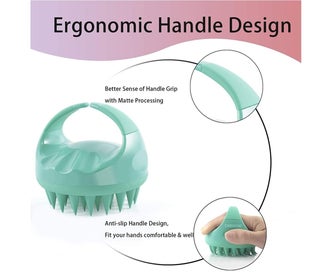 Listing 4 of 5 for Shampoo Massage ShowerComb Massager Scalp Brush Remove Dandruff Green