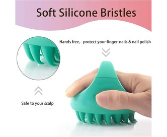 Listing 5 of 5 for Shampoo Massage ShowerComb Massager Scalp Brush Remove Dandruff Green