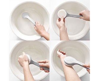 Listing 4 of 10 for Body Brush Shower Scrubber Lotion Applicator Sponge Bath Back Brush Long Hand