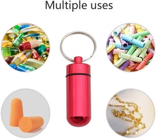 Listing 3 of 5 for Portable Mini Pill Boxes Waterproof Aluminum Alloy Pills Bottle 7 Colors in 7