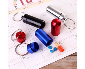 Listing 4 of 5 for Portable Mini Pill Boxes Waterproof Aluminum Alloy Pills Bottle 7 Colors in 7