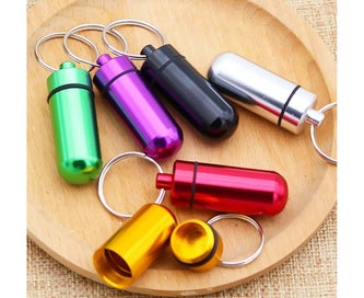 Listing 5 of 5 for Portable Mini Pill Boxes Waterproof Aluminum Alloy Pills Bottle 7 Colors in 7