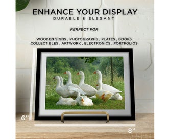 Listing 2 of 7 for 4-Inch Metal Gold Plated Square Kitchen Book Holder/Stand, Wire Mini Easel, S