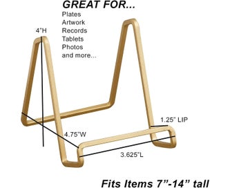 Listing 5 of 7 for 4-Inch Metal Gold Plated Square Kitchen Book Holder/Stand, Wire Mini Easel, S
