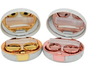 Listing 1 of 7 for 2 Pack Marble Contact Lens Case All in One Travel Contact Container Soak Stor