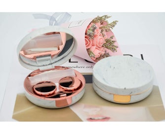 Listing 3 of 7 for 2 Pack Marble Contact Lens Case All in One Travel Contact Container Soak Stor