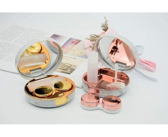 Listing 4 of 7 for 2 Pack Marble Contact Lens Case All in One Travel Contact Container Soak Stor