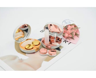 Listing 5 of 7 for 2 Pack Marble Contact Lens Case All in One Travel Contact Container Soak Stor