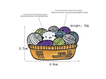 Listing 7 of 13 for Needle Minders Magnetic For Cross Stitch Cute Cat Yarn Balls Sewing Needle