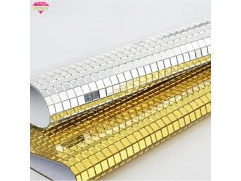 Listing 3 of 8 for RESEN 30x30cm Glass Mosaic Self-Adhesive Sliver Square Mirror Mosaic Tiles For