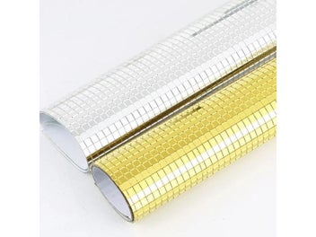 Listing 4 of 8 for RESEN 30x30cm Glass Mosaic Self-Adhesive Sliver Square Mirror Mosaic Tiles For