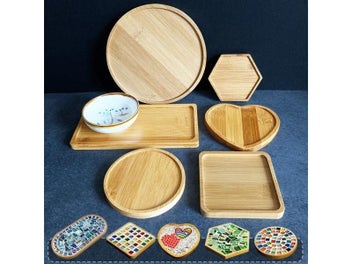 Listing 3 of 9 for DIY Craft Mosaic Cup Coaster Bottom Embryo Wood Mat Placemat Children's