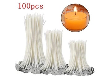 Listing 3 of 9 for 100pcs Candle Wick Cotton Cores Smokeless DIY Party Candle Making Pre-waxed